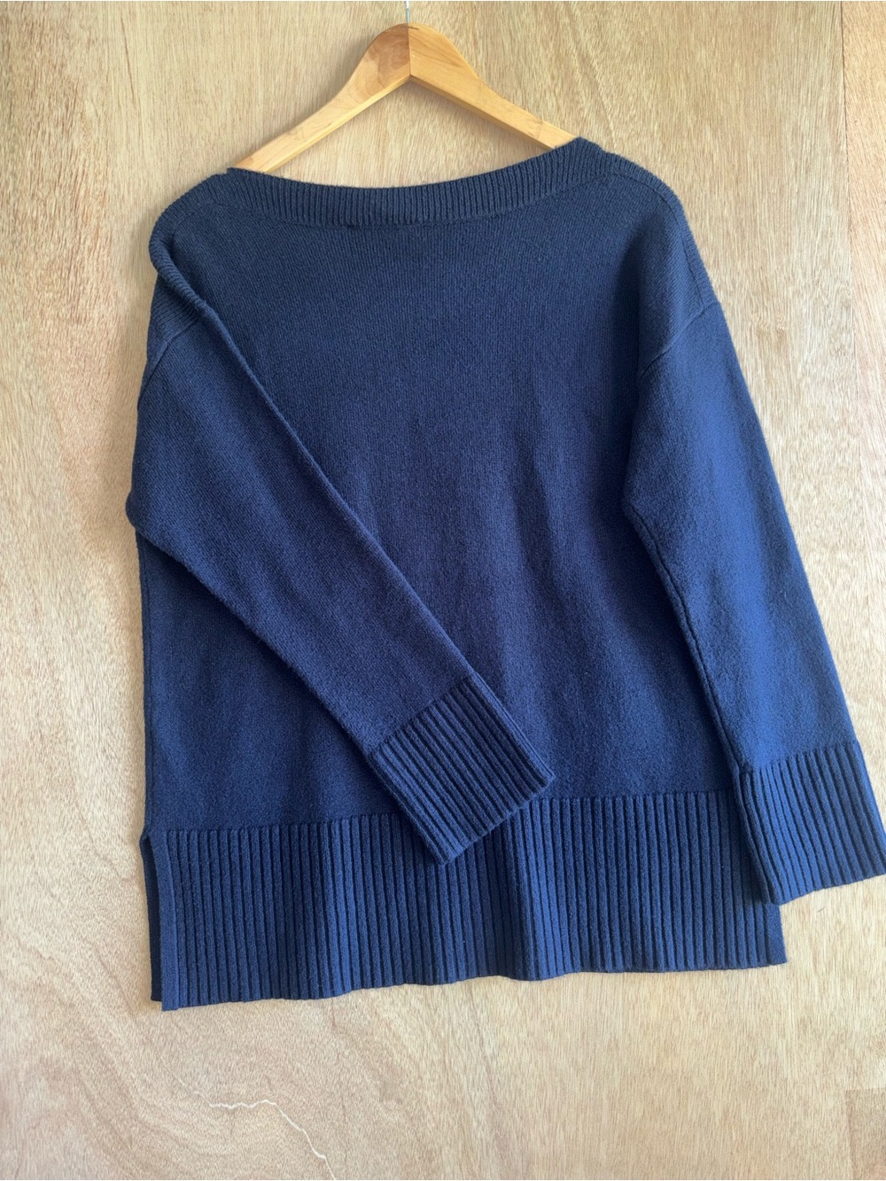LOFT Navy Blue Oversized Cotton Blend Sweater Size Small - Picture 4 of 8